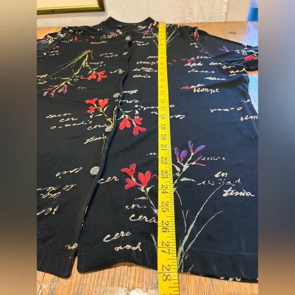 🖤 VINTAGE • Black Stretch Floral Shirt • Estimated Size XXL - Picture 7 of 9